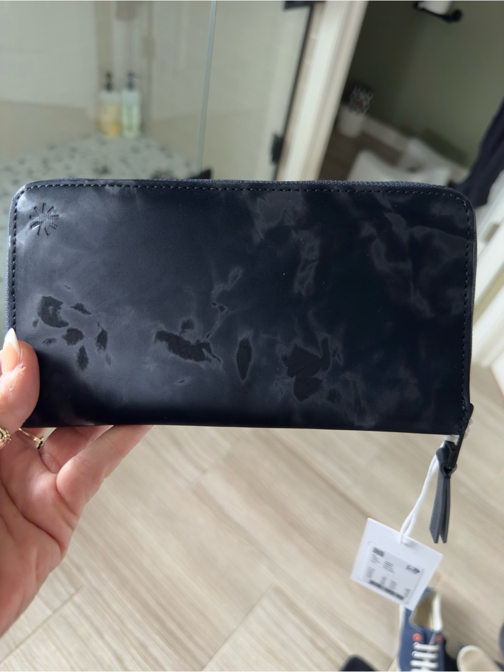 Rains Black Zip-Around Women's Wallet